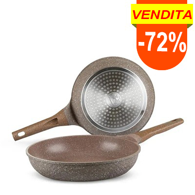 Set 2 padelle 22 e 26 cm antiaderente 0 grassi